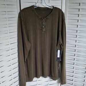 Z By Zella Men's Olive Green Henley Shirt Size XL New